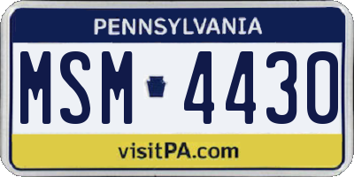 PA license plate MSM4430