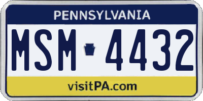 PA license plate MSM4432
