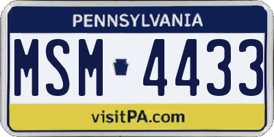 PA license plate MSM4433
