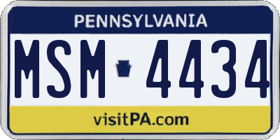 PA license plate MSM4434