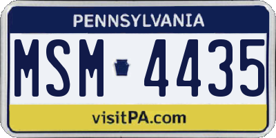 PA license plate MSM4435