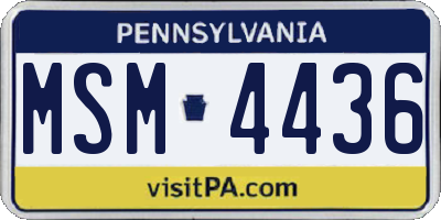 PA license plate MSM4436