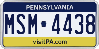 PA license plate MSM4438
