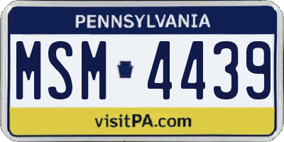 PA license plate MSM4439