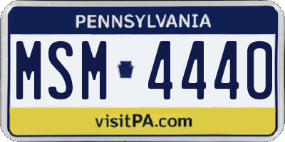 PA license plate MSM4440