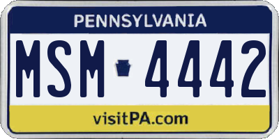 PA license plate MSM4442