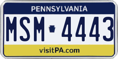 PA license plate MSM4443