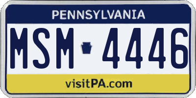 PA license plate MSM4446