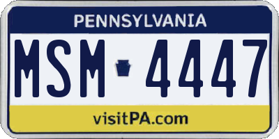 PA license plate MSM4447