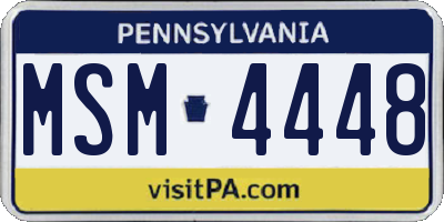 PA license plate MSM4448