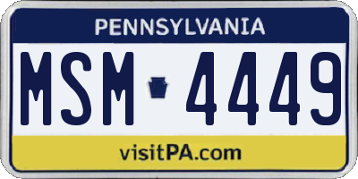 PA license plate MSM4449