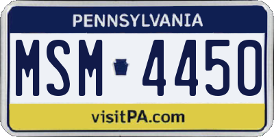 PA license plate MSM4450