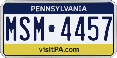PA license plate MSM4457