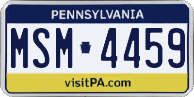 PA license plate MSM4459