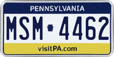 PA license plate MSM4462