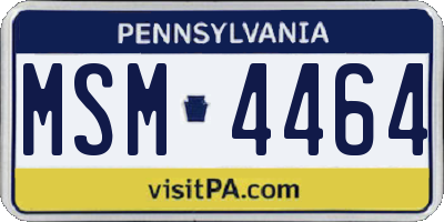PA license plate MSM4464
