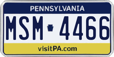 PA license plate MSM4466