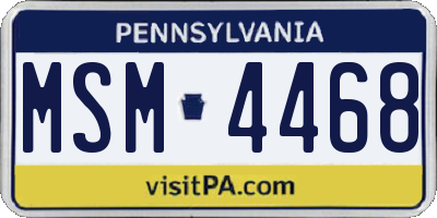 PA license plate MSM4468