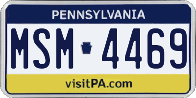 PA license plate MSM4469