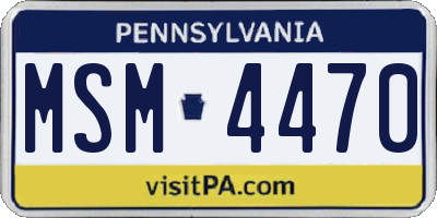 PA license plate MSM4470