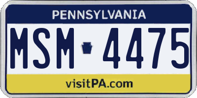 PA license plate MSM4475