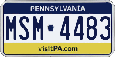 PA license plate MSM4483