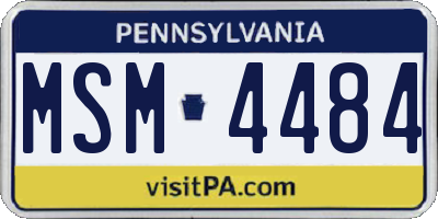 PA license plate MSM4484