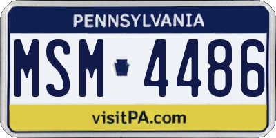 PA license plate MSM4486