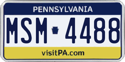 PA license plate MSM4488