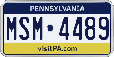 PA license plate MSM4489