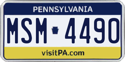 PA license plate MSM4490
