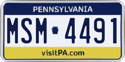PA license plate MSM4491