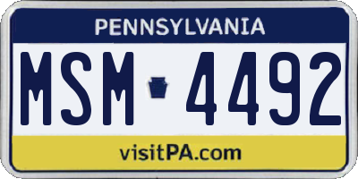 PA license plate MSM4492