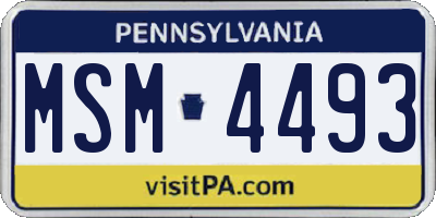 PA license plate MSM4493