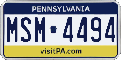 PA license plate MSM4494