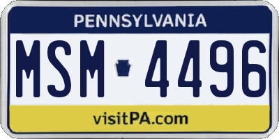 PA license plate MSM4496