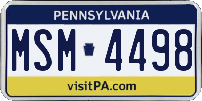 PA license plate MSM4498