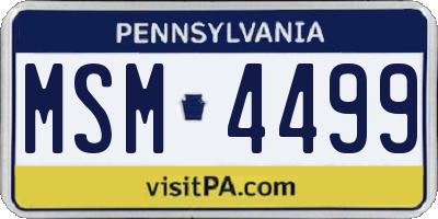 PA license plate MSM4499