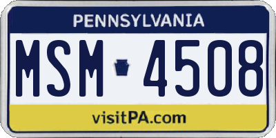PA license plate MSM4508