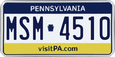 PA license plate MSM4510