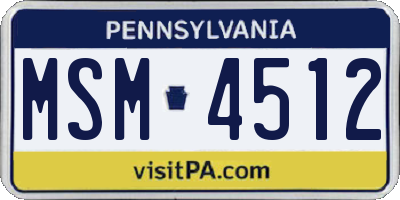 PA license plate MSM4512