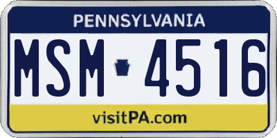 PA license plate MSM4516