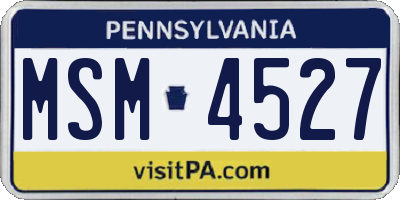 PA license plate MSM4527