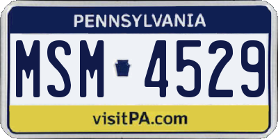PA license plate MSM4529