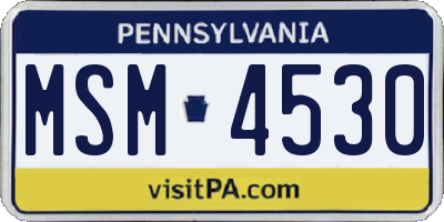 PA license plate MSM4530