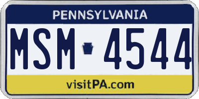 PA license plate MSM4544
