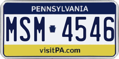 PA license plate MSM4546