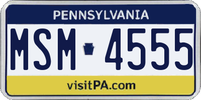 PA license plate MSM4555