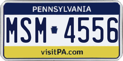 PA license plate MSM4556