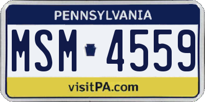 PA license plate MSM4559